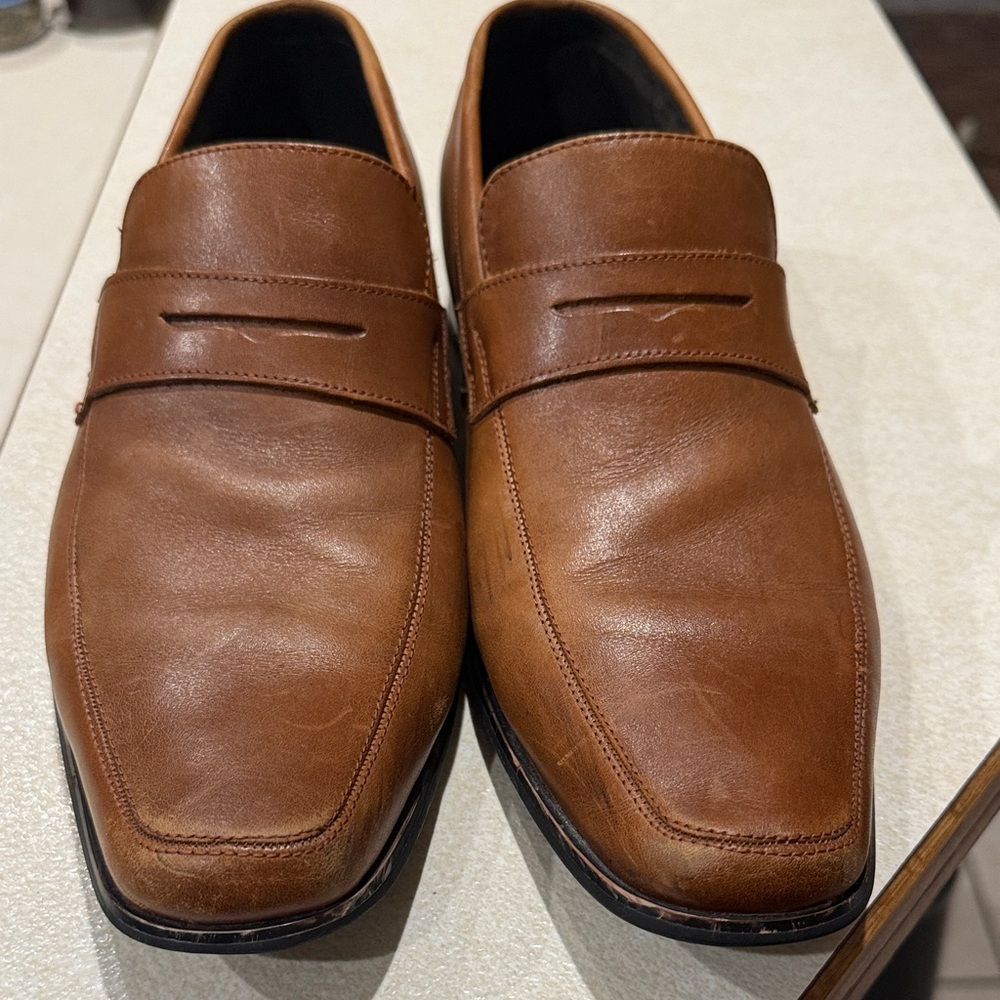 Stacy Adams Men's Brown Leather Penny Loafers